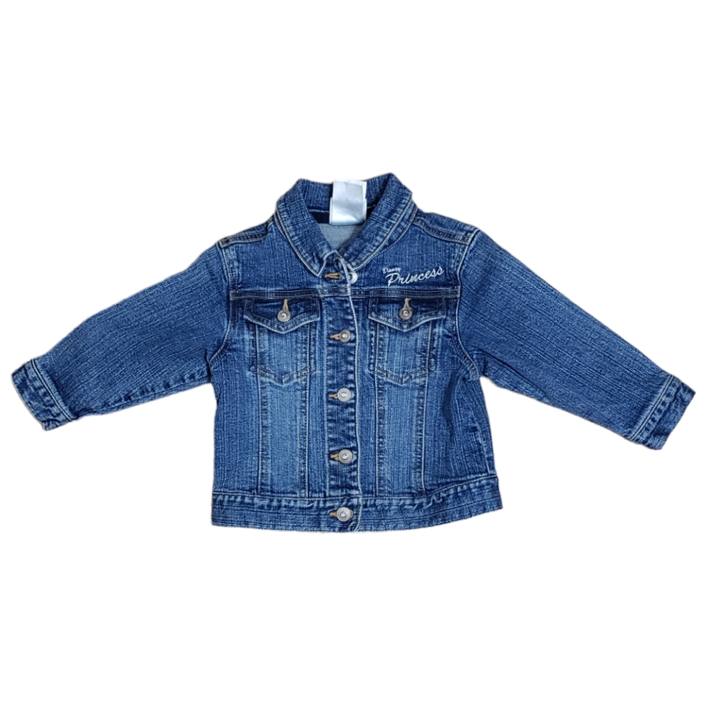 Disney Store Denim Jacket Toddler Disney Princess Embroidered Size 2/3 XXS